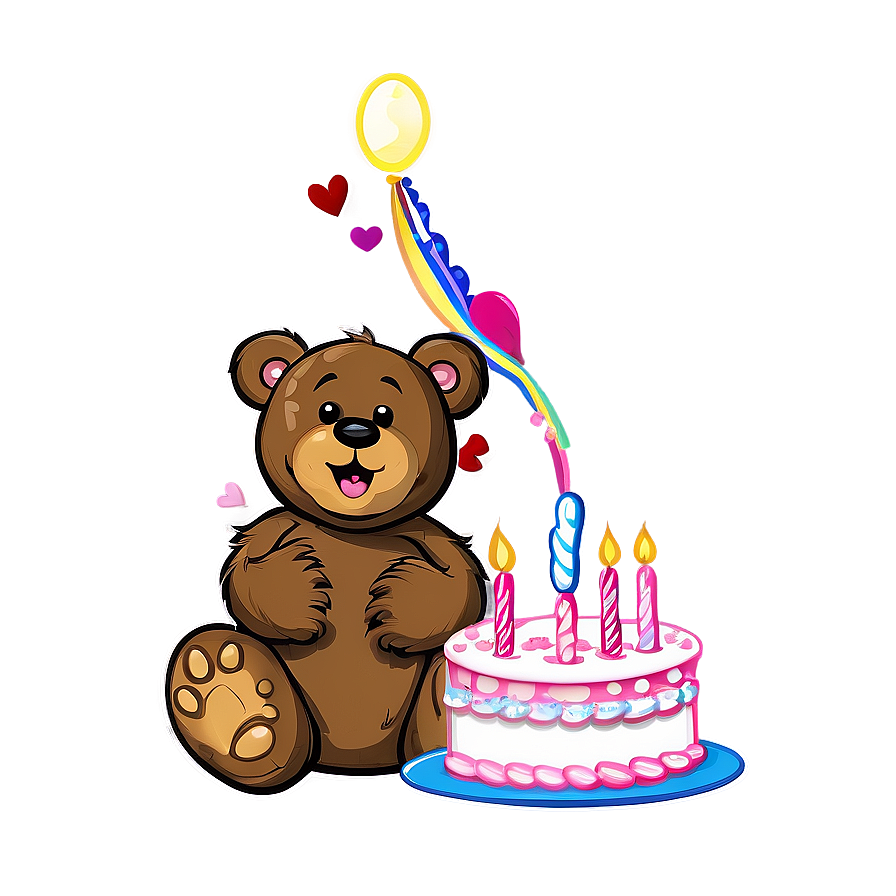 Bear With Cake Png Atw68 PNG image