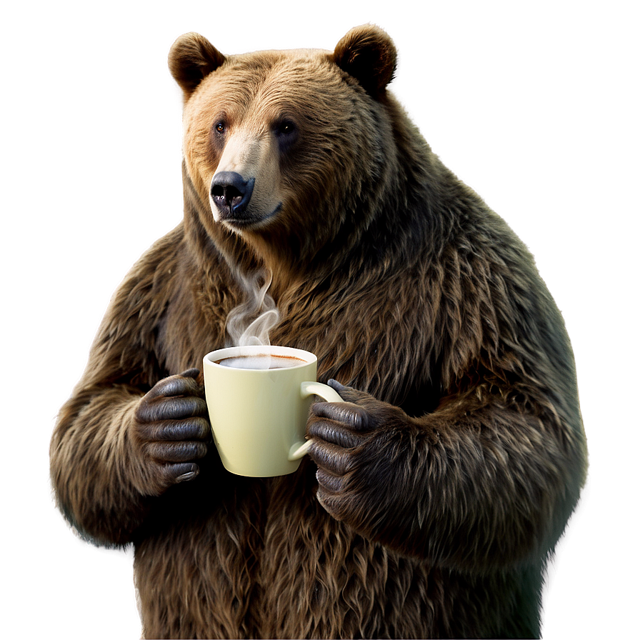 Bear With Coffee Png Dpg PNG image