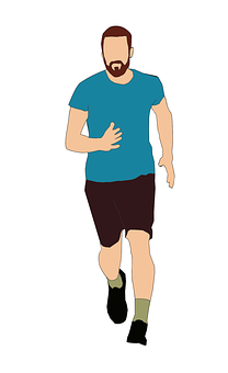 Bearded Man Running Illustration PNG image