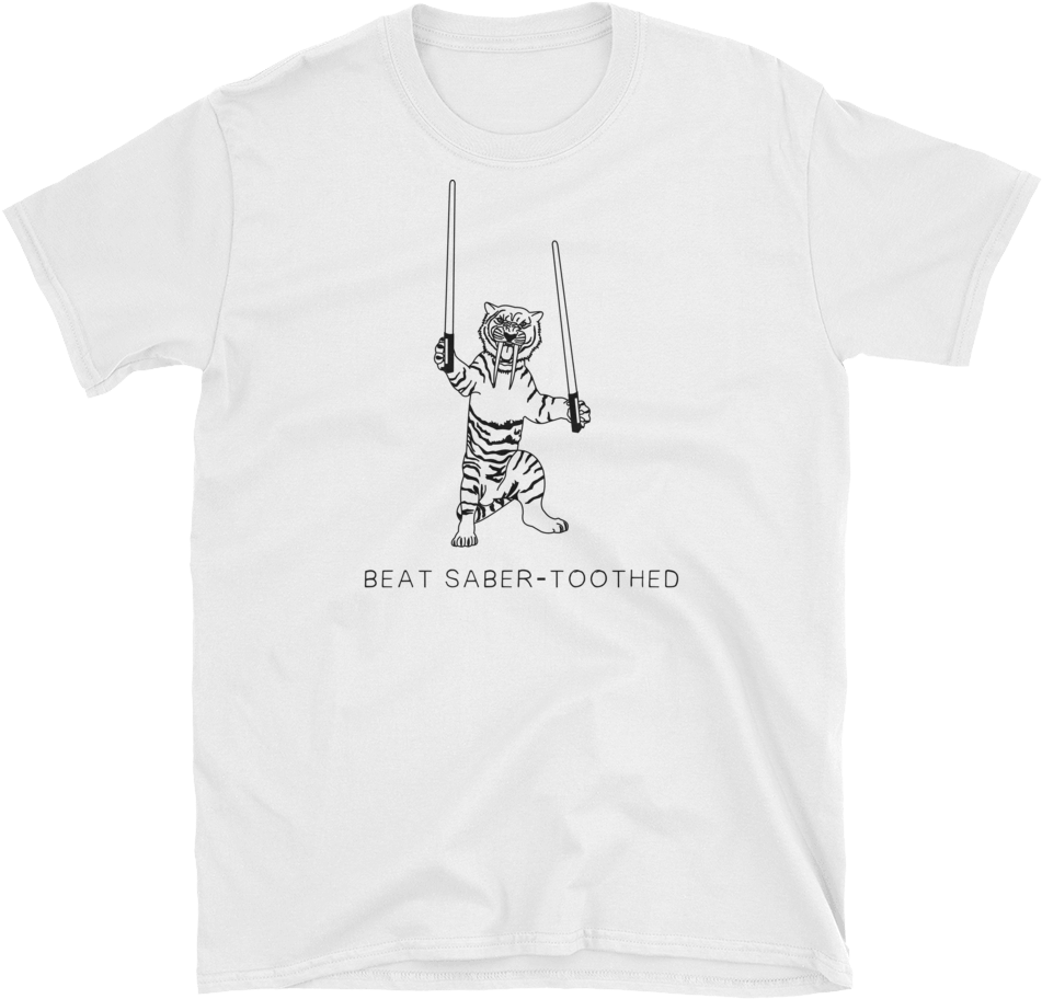 Beat Saber Toothed Tiger Shirt Design PNG image