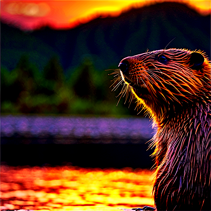 Beaver At Sunset Png Lya PNG image