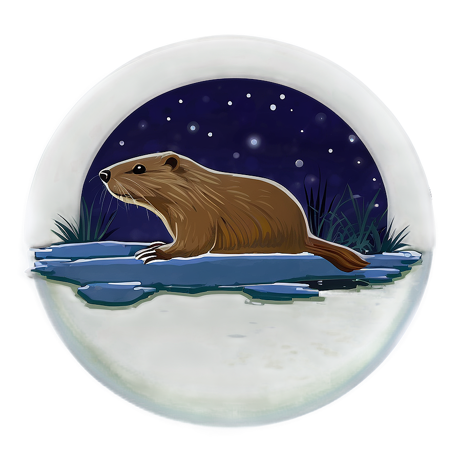 Beaver By Moonlight Png 29 PNG image