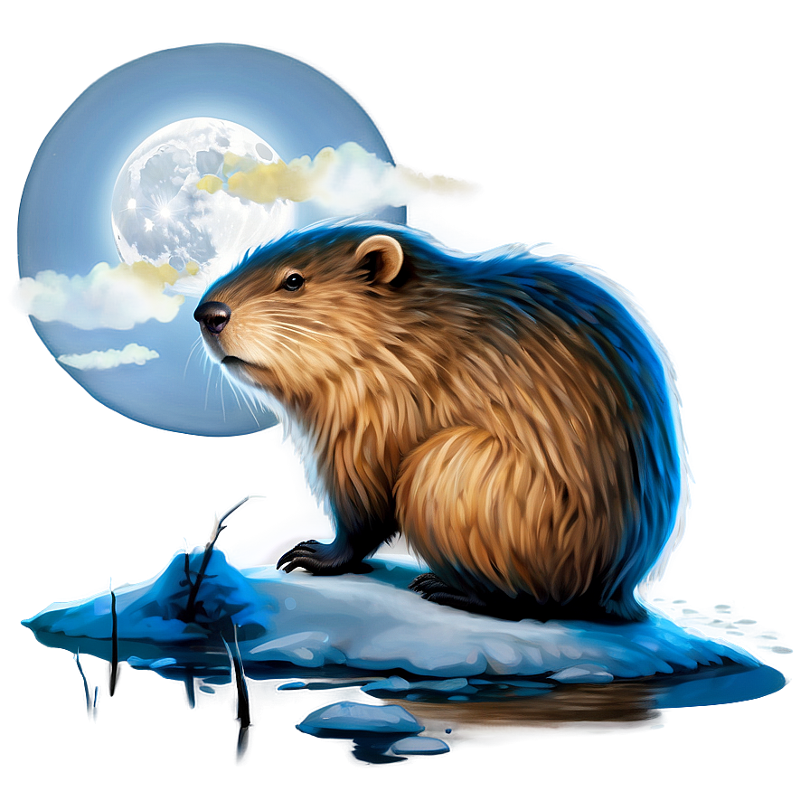 Beaver By Moonlight Png Fba51 PNG image