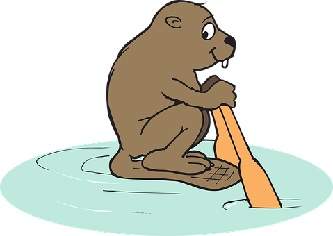 Beaver Ice Fishing Cartoon PNG image