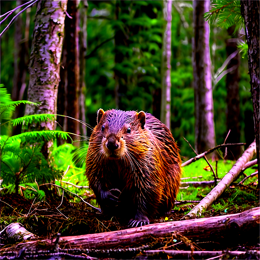 Beaver In Forest Setting Png 17 PNG image