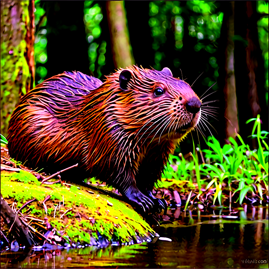 Beaver In Forest Setting Png Xrk44 PNG image