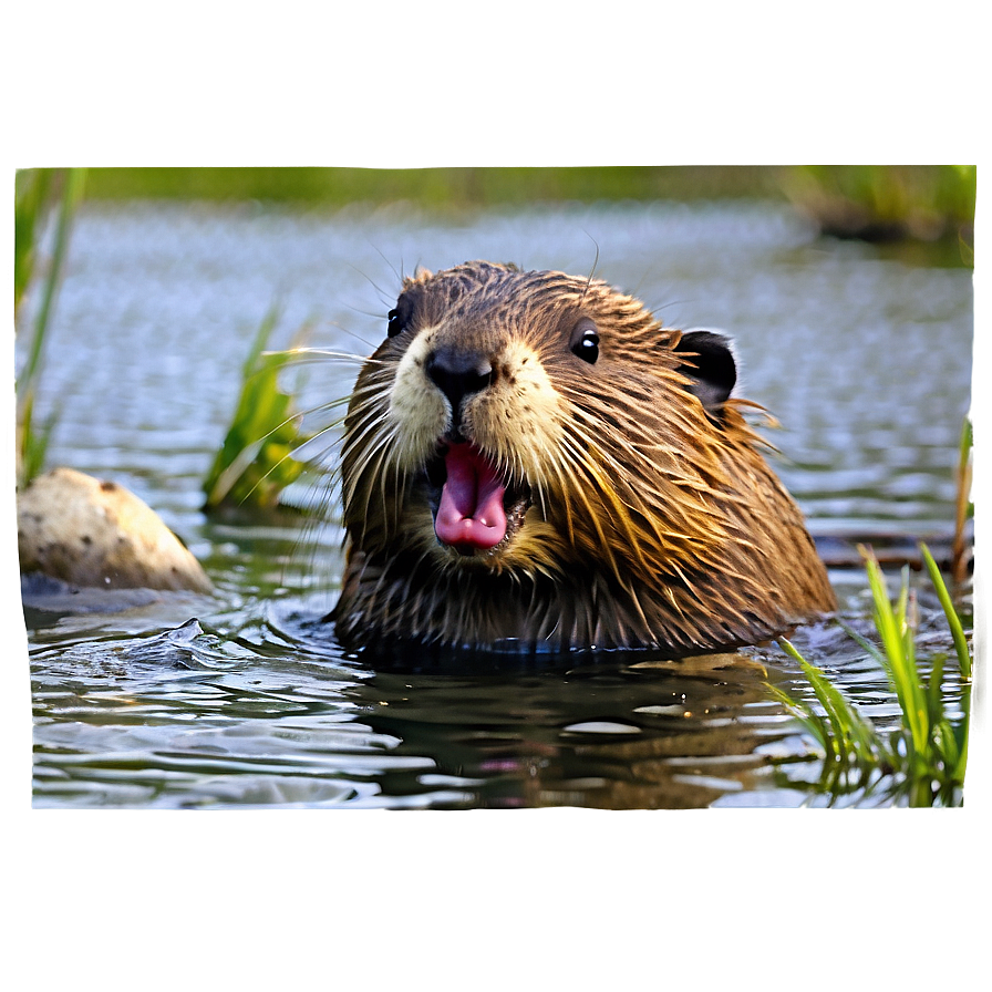 Beaver In Natural Habitat Png 2 PNG image