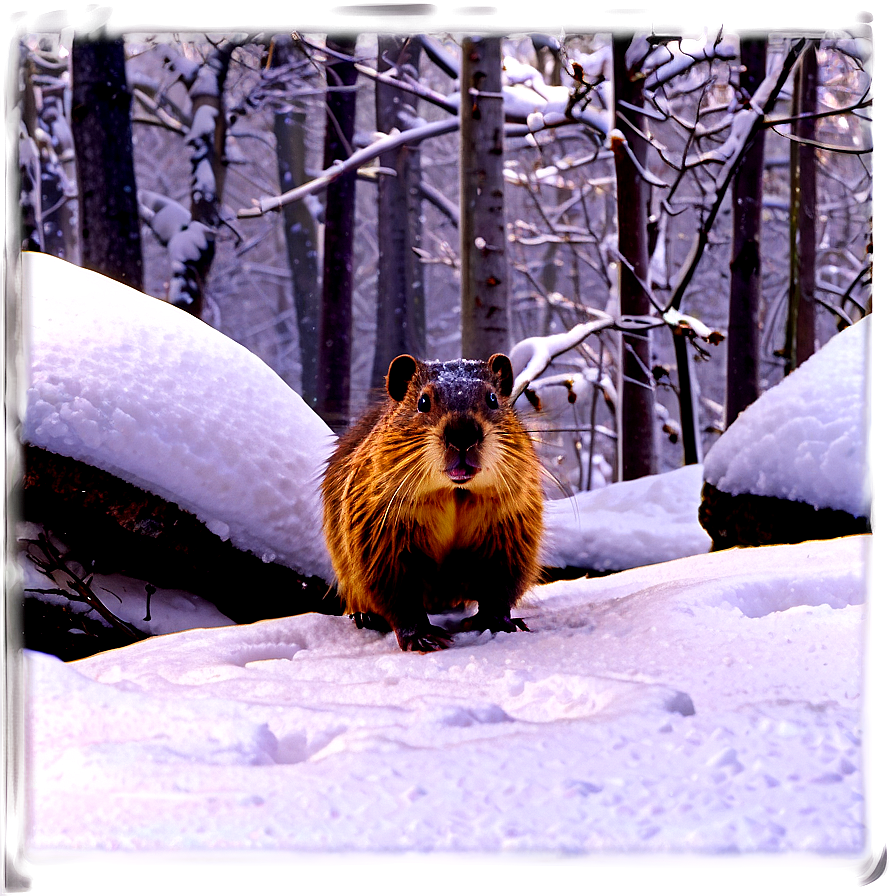 Beaver In Snowy Landscape Png 49 PNG image