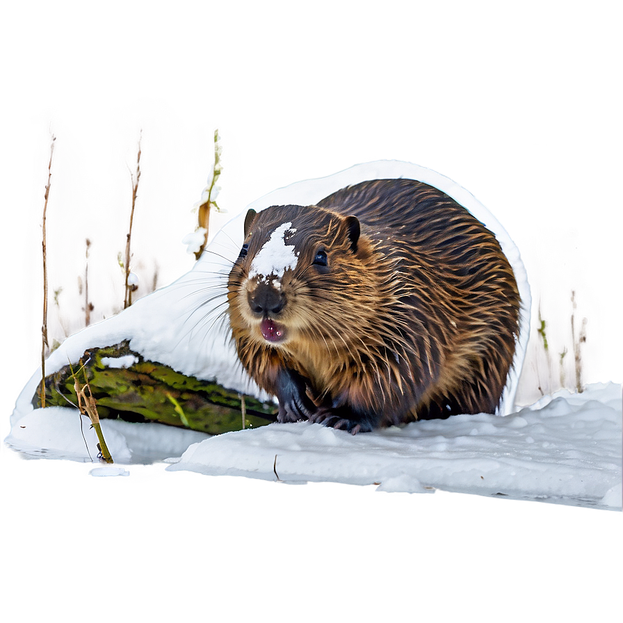 Beaver In Snowy Landscape Png Jij PNG image