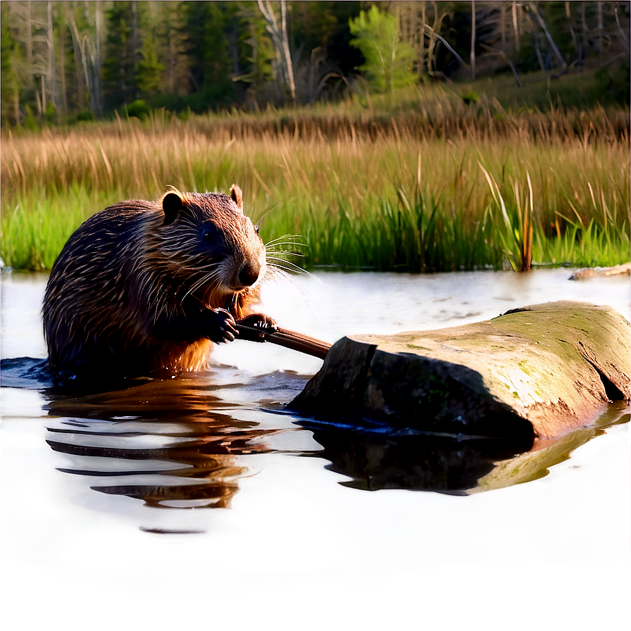 Beaver Making Dam Art Png 47 PNG image