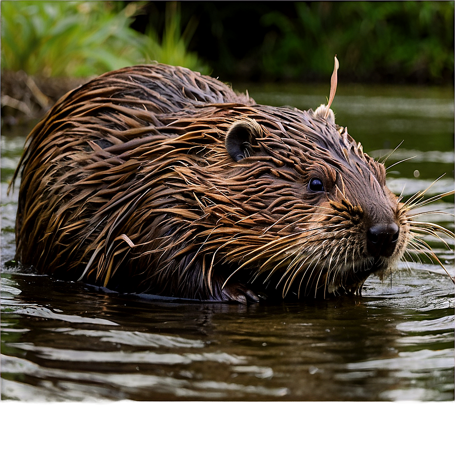 Beaver On Riverbank Png 05242024 PNG image