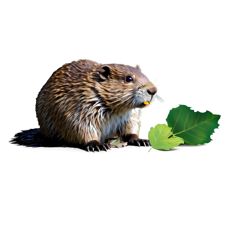 Beaver With Leaf Png 05242024 PNG image