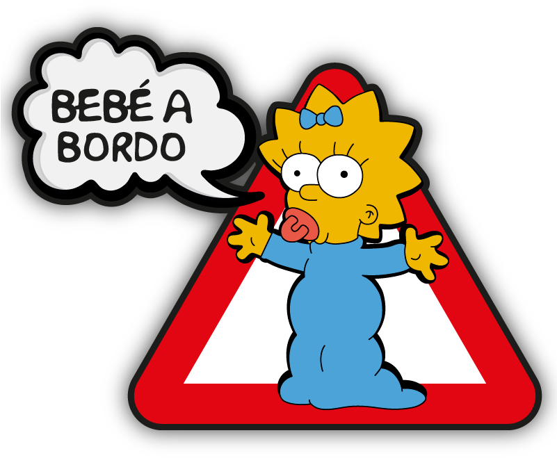 Bebe A Bordo_ Simpsons Character Sign PNG image