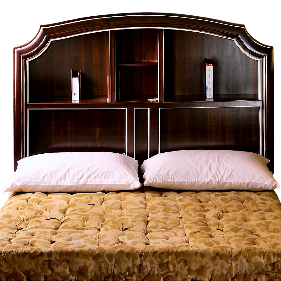 Bed With Bookcase Headboard Png 05042024 PNG image