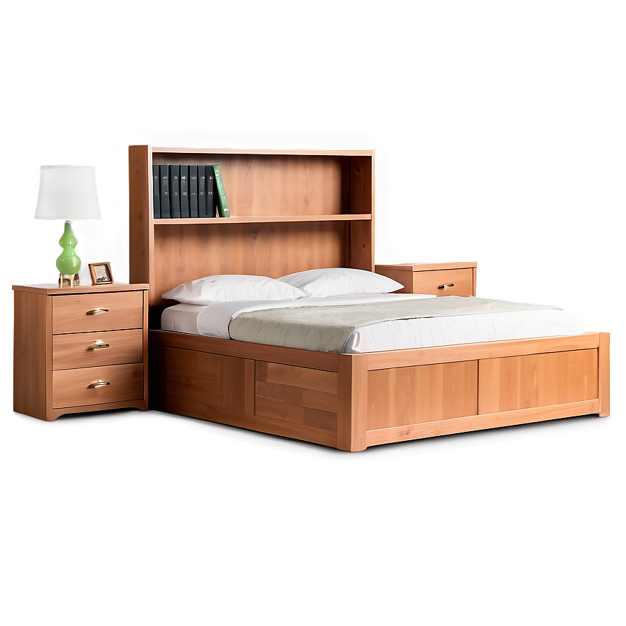 Bed With Bookcase Headboard Png 89 PNG image