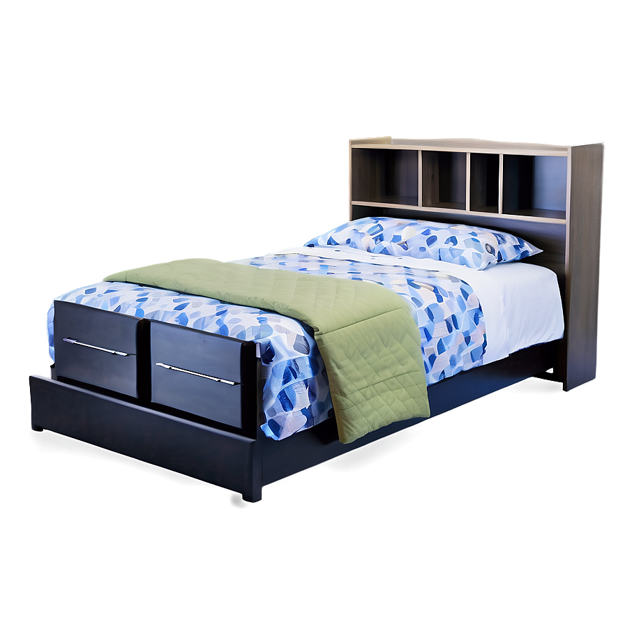 Bed With Bookcase Headboard Png 89 PNG image