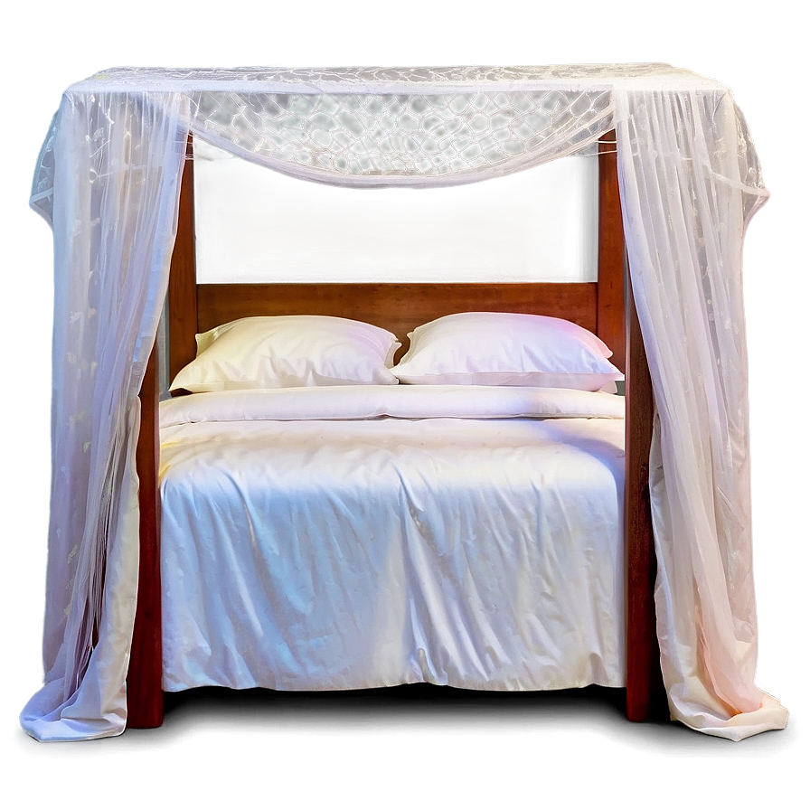 Bed With Canopy Net Png 05042024 PNG image