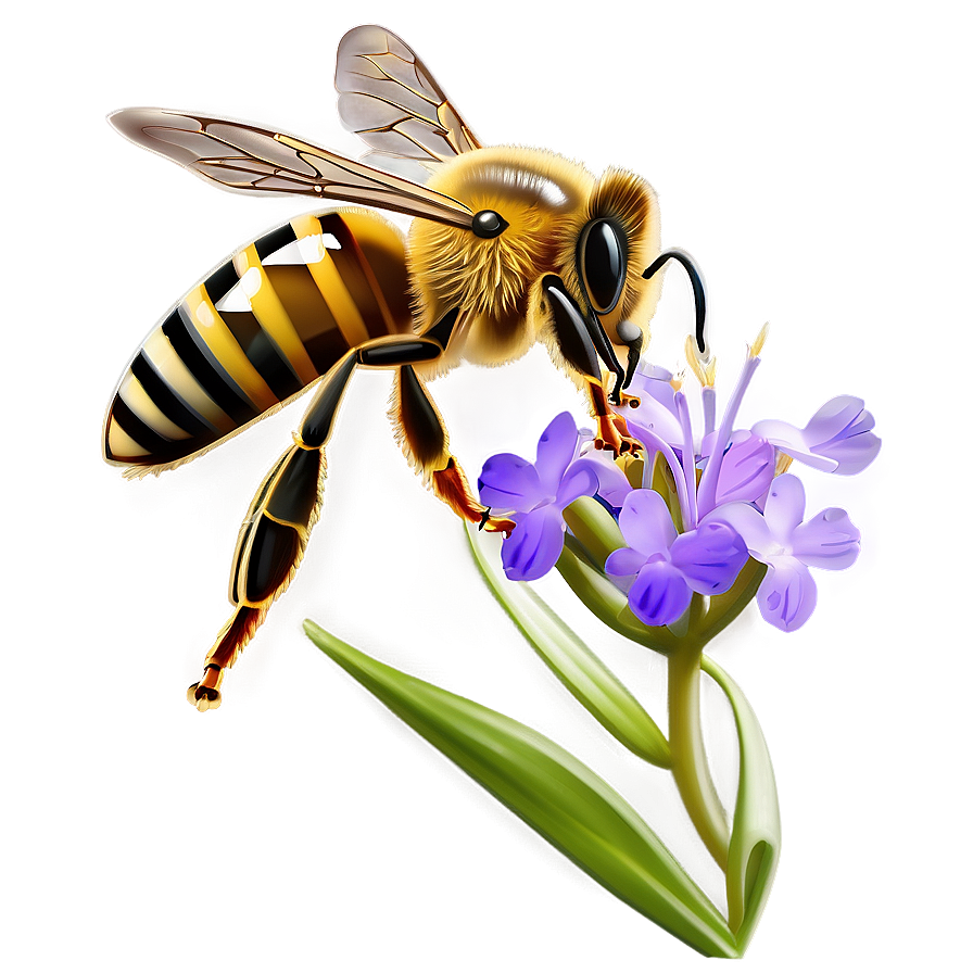 Bee Enjoying Nectar Png 06252024 PNG image