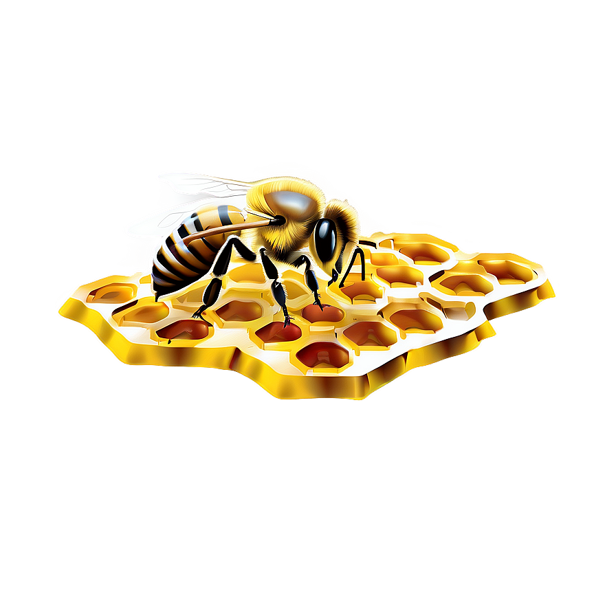 Bee On Honeycomb Png 06252024 PNG image