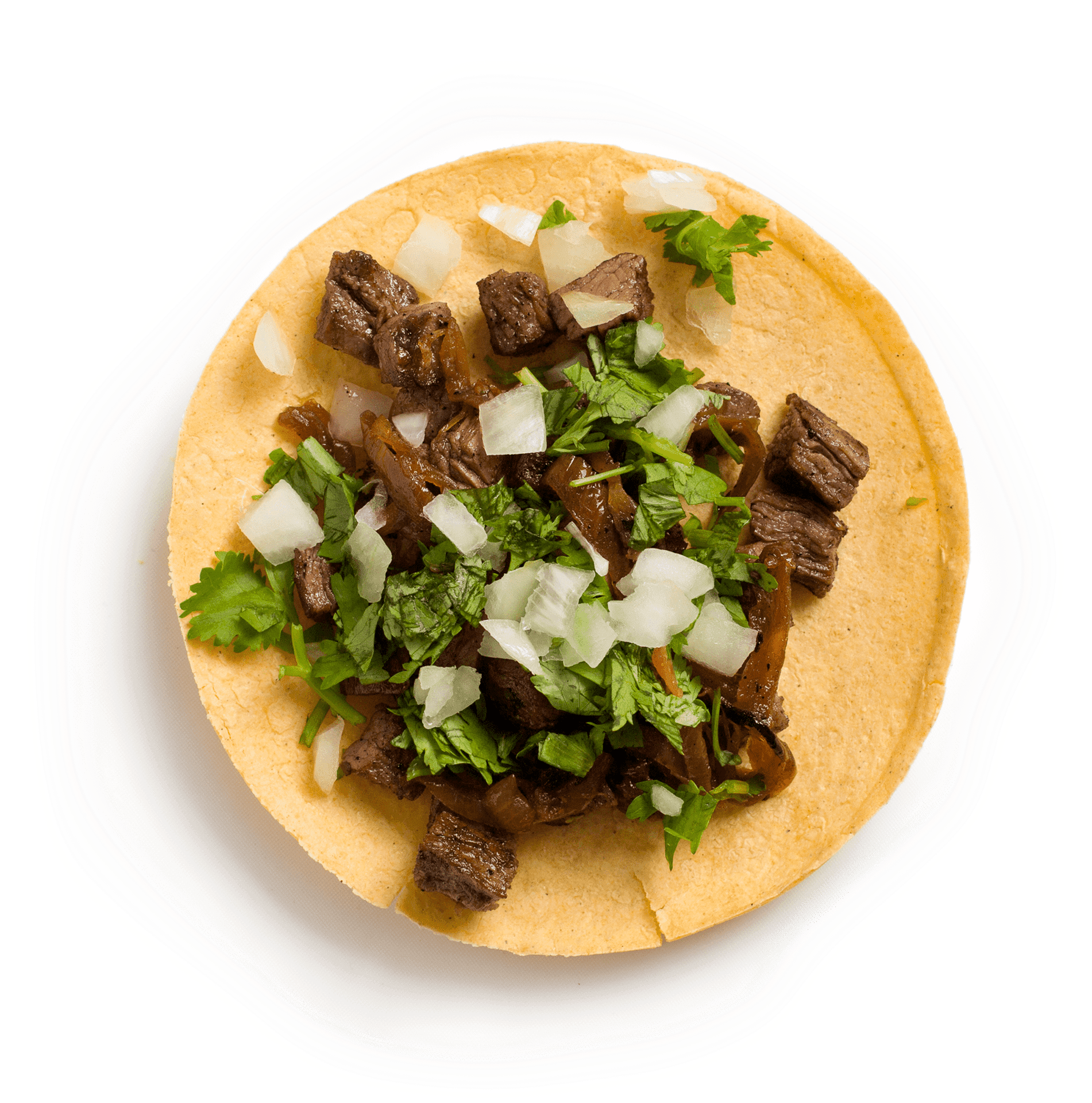 Beef Taco Top View PNG image