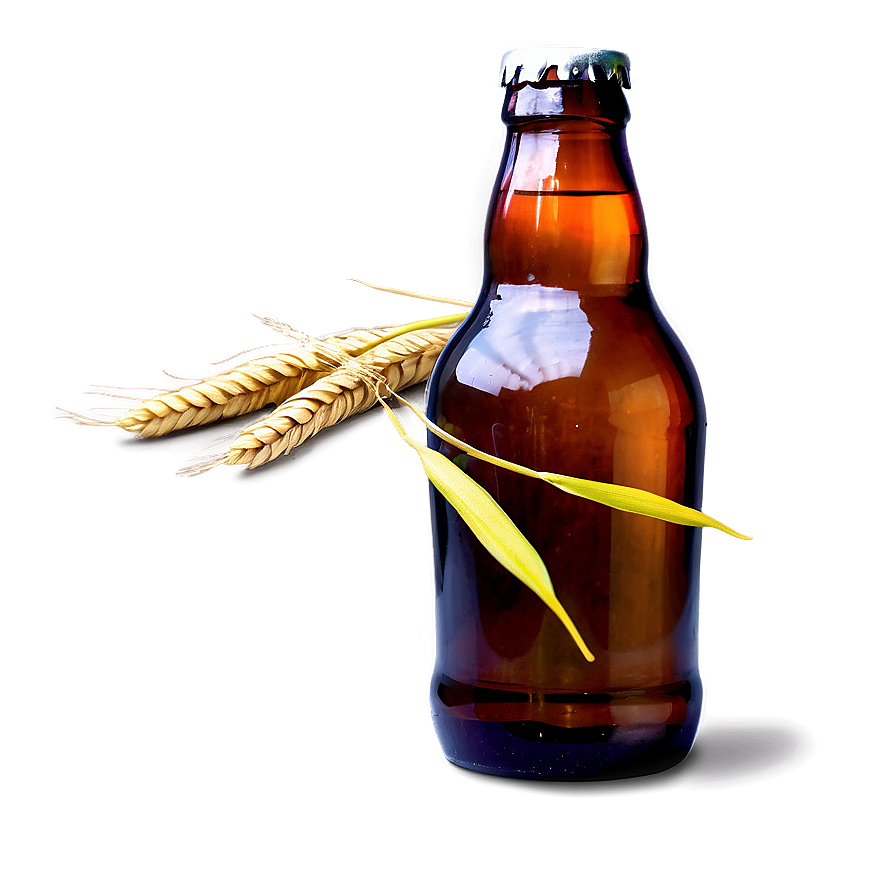 Beer Bottle And Wheat Png 05242024 PNG image