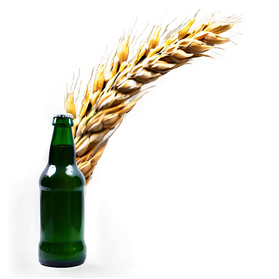 Beer Bottle And Wheat Png 05242024 PNG image