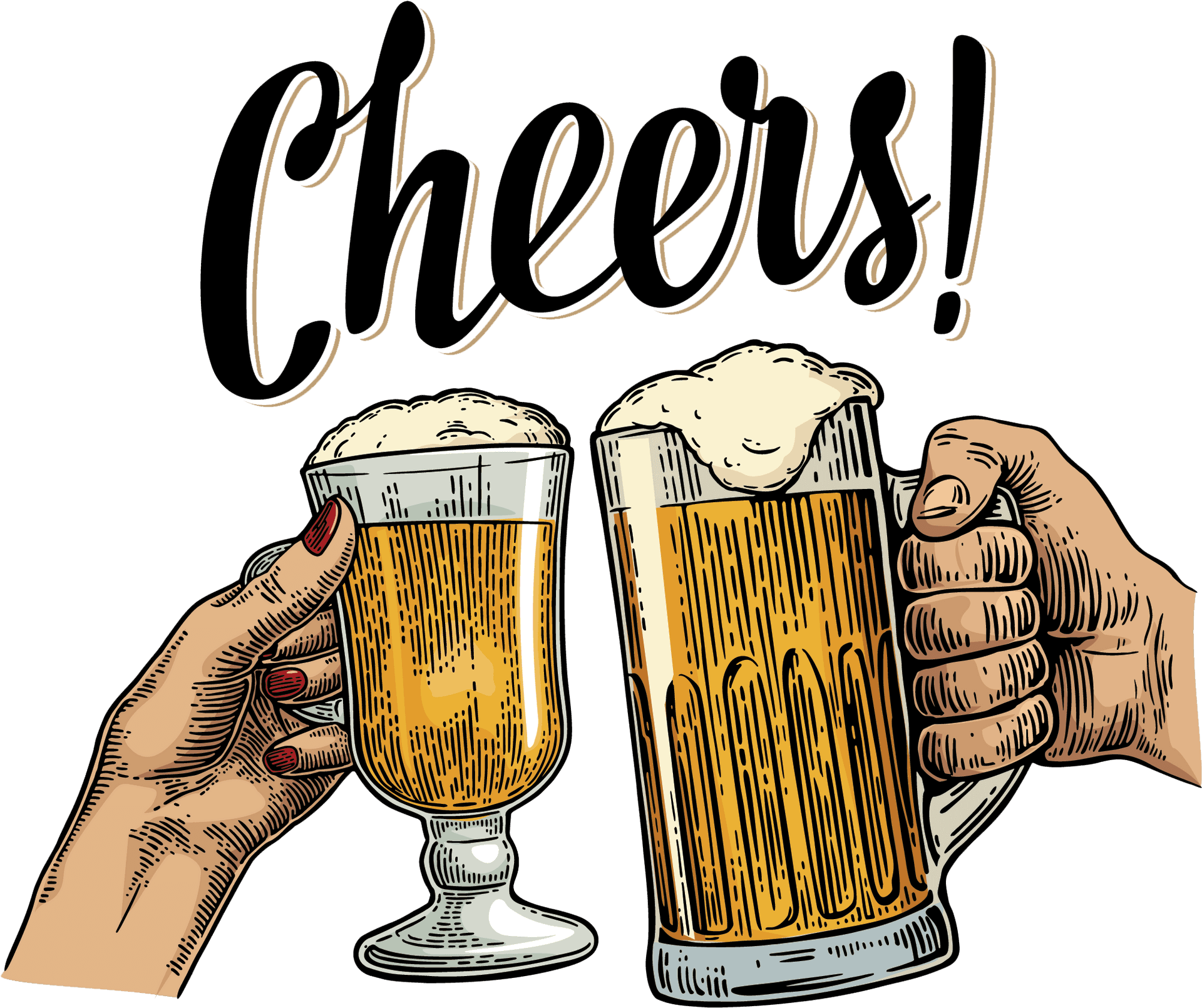 Beer Cheers Toast Illustration PNG image