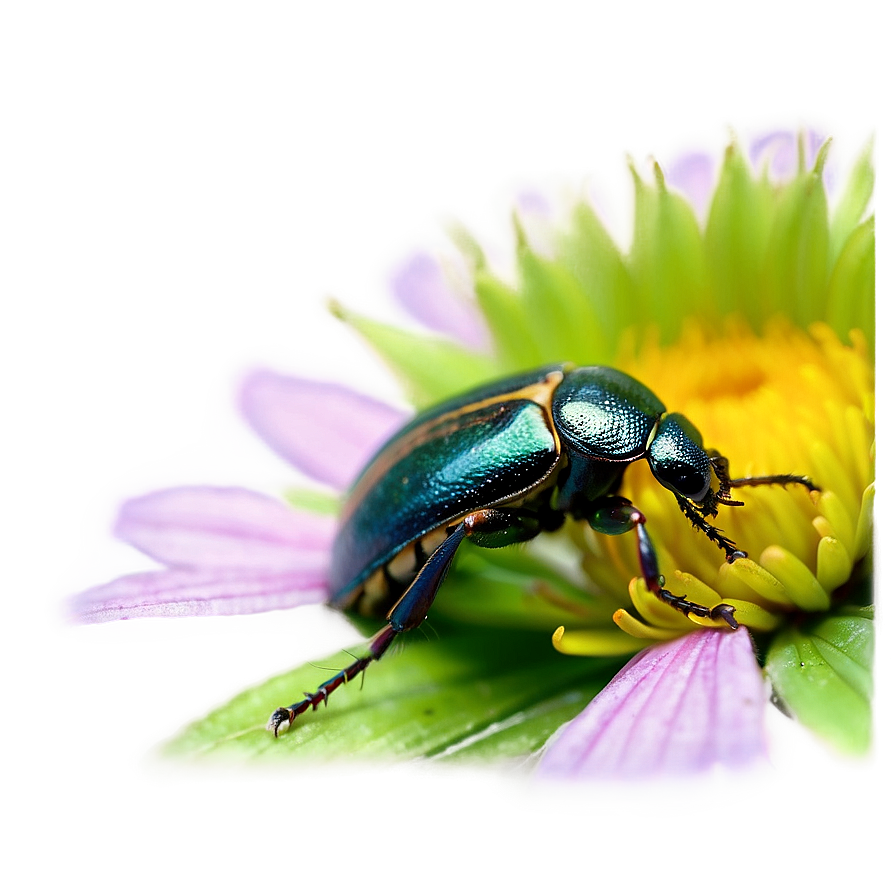 Beetle On Flower Macro Png 88 PNG image