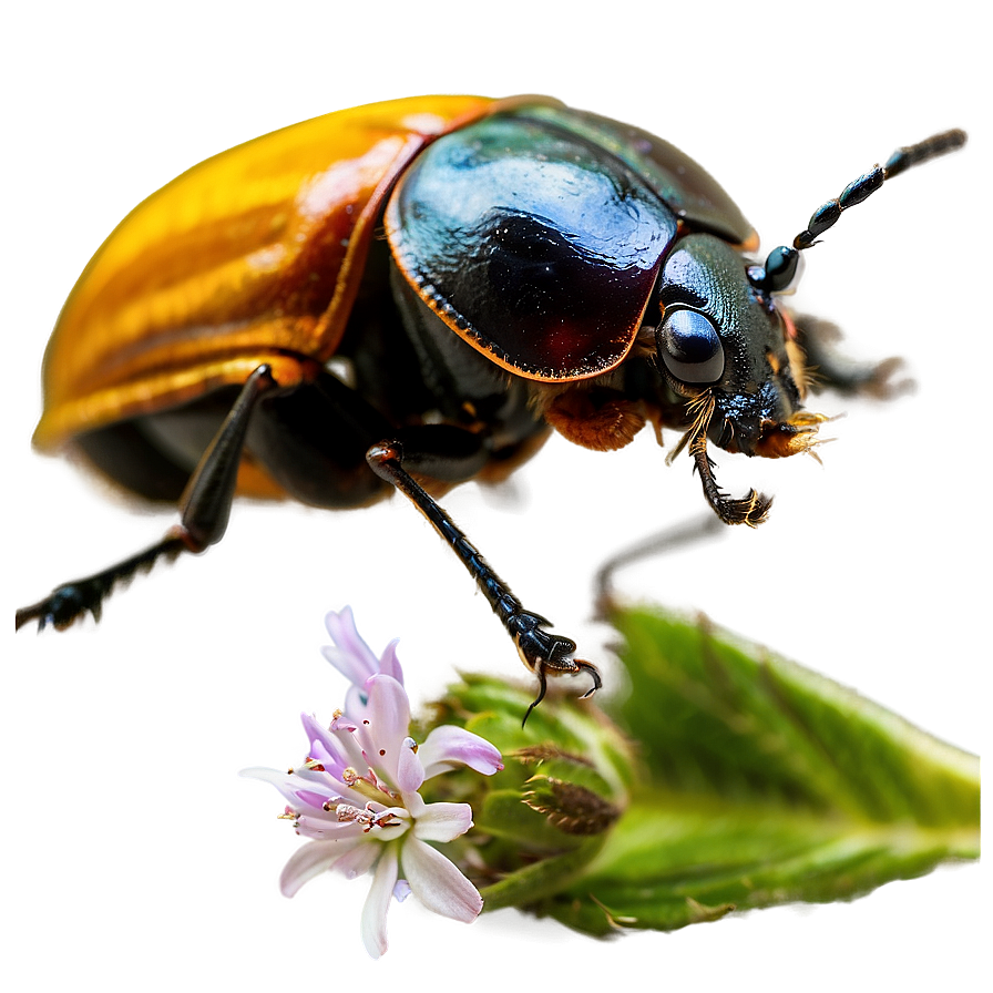 Beetle On Flower Macro Png Rmf PNG image