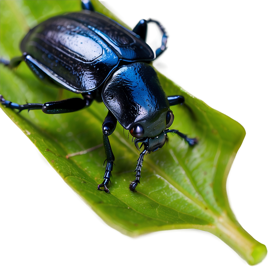 Beetle On Leaf Close-up Png 64 PNG image