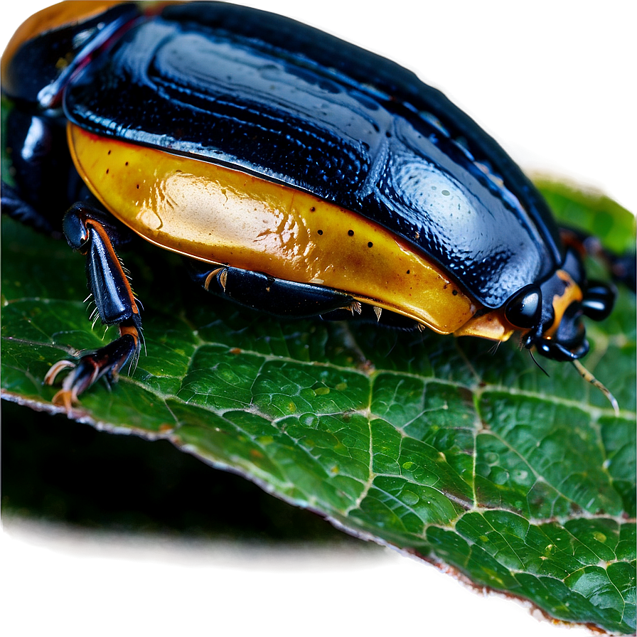 Beetle On Leaf Close-up Png Hdc PNG image