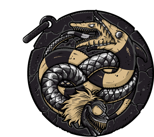 Beetlejuice Sandworm Circular Design PNG image