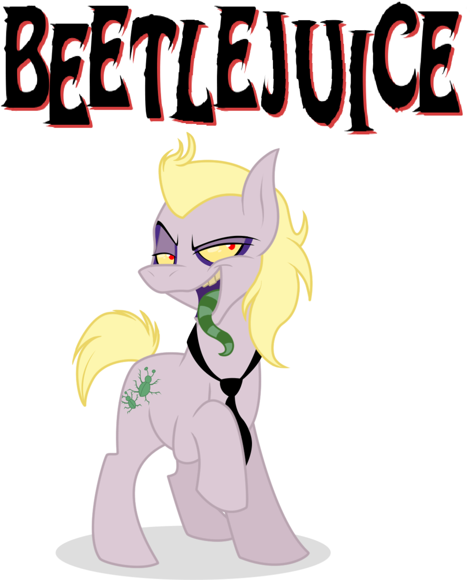 Beetlejuice Themed Pony Illustration PNG image