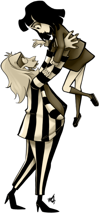 Beetlejuiceand Lydia Animated Dance PNG image