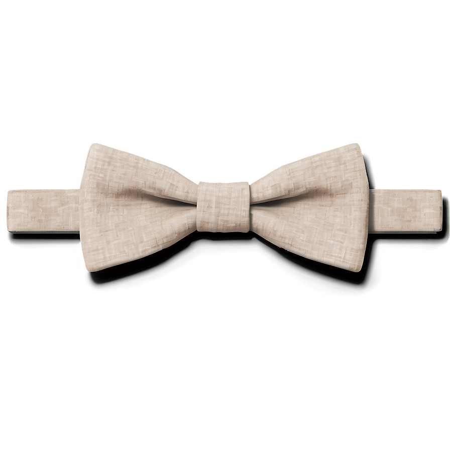 Beige Linen Bow Tie Png 05252024 PNG image