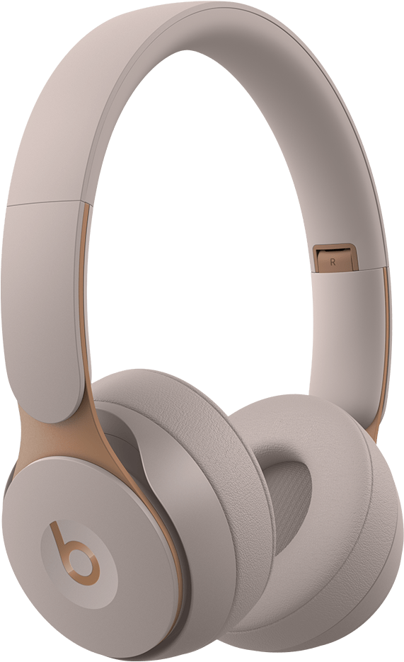 Beige Over Ear Headphones PNG image