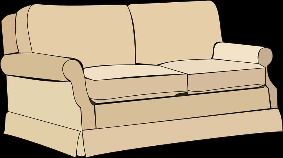 Beige Sofa Clipart PNG image