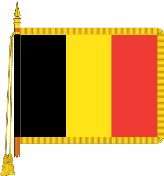 Belgian Flagwith Gold Fringeand Tassel PNG image