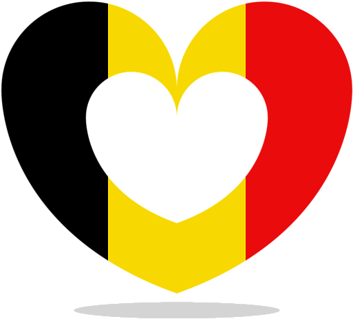 Belgian Heart Flag Graphic PNG image