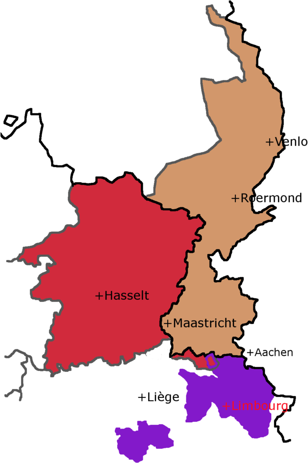 Belgian Limburgand Neighboring Regions Map PNG image