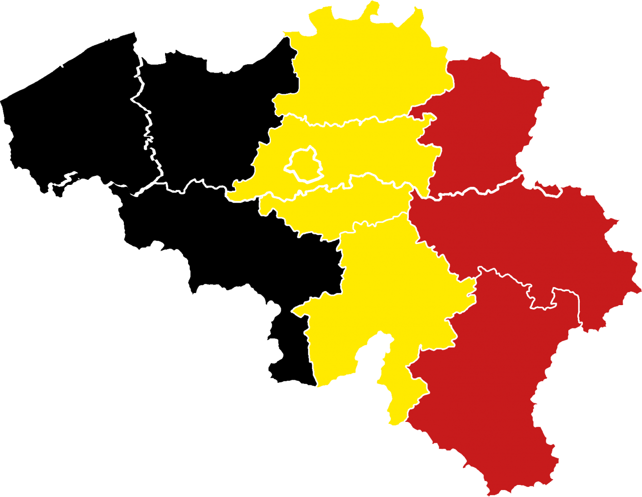 Belgium Administrative Regions Map PNG image
