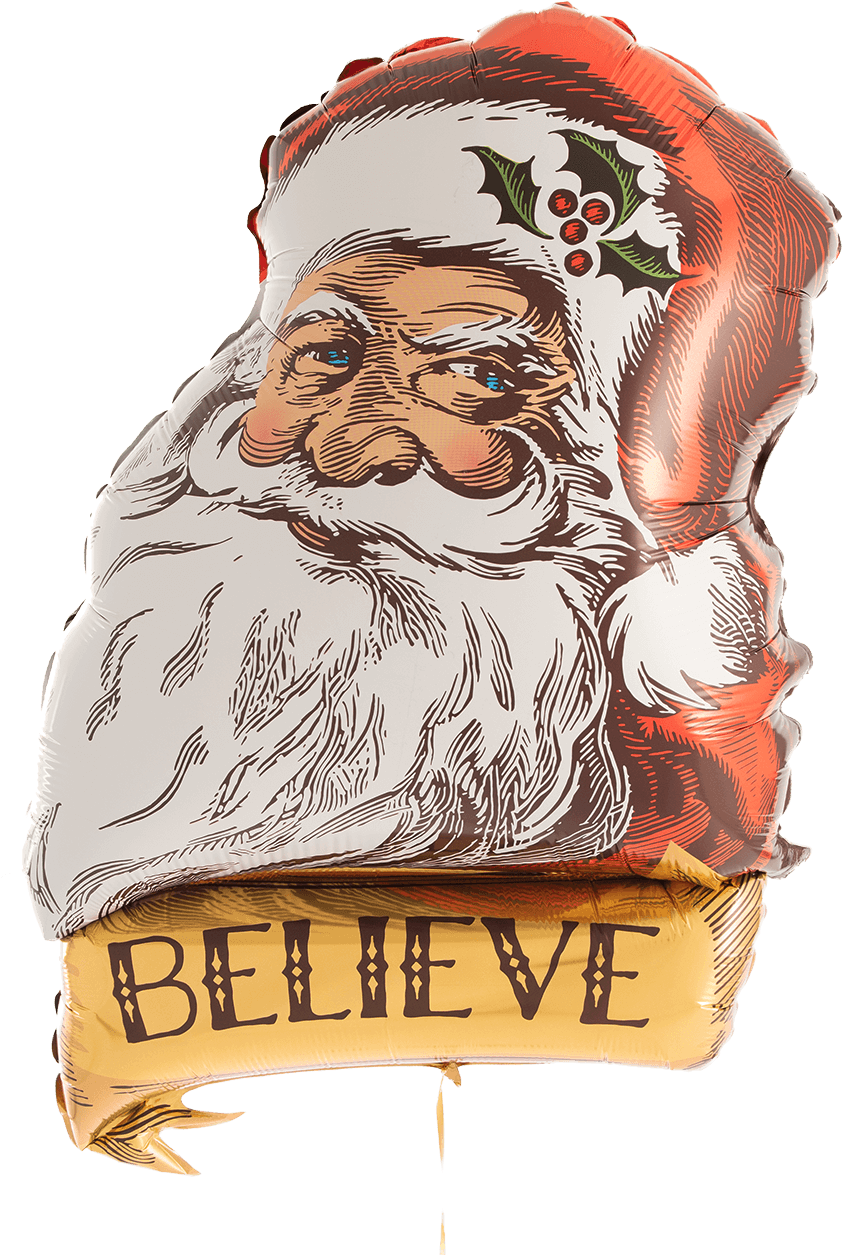 Believein Santa Christmas Illustration PNG image