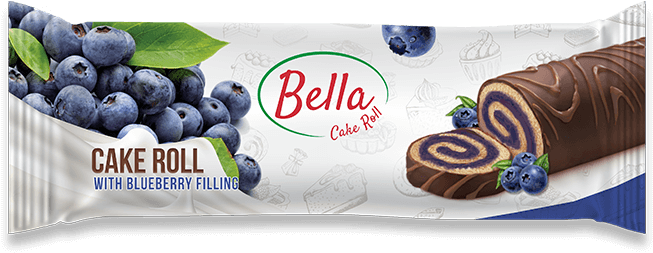 Bella Blueberry Cake Roll Packaging PNG image