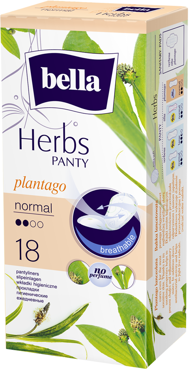 Bella Herbs Panty Liners Packaging PNG image