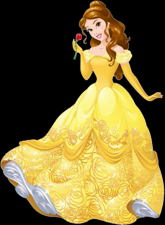 Belle Yellow Gown Rose PNG image