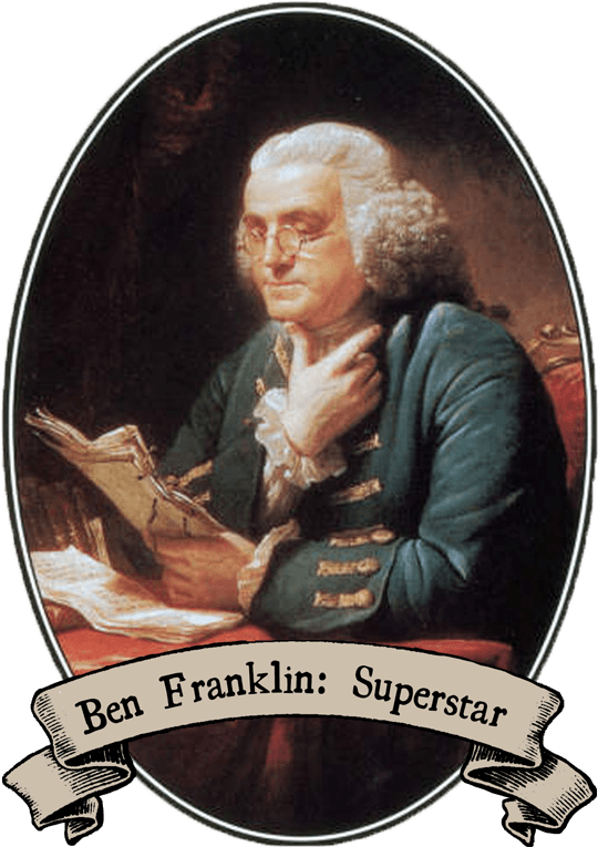 Ben Franklin Superstar Portrait PNG image