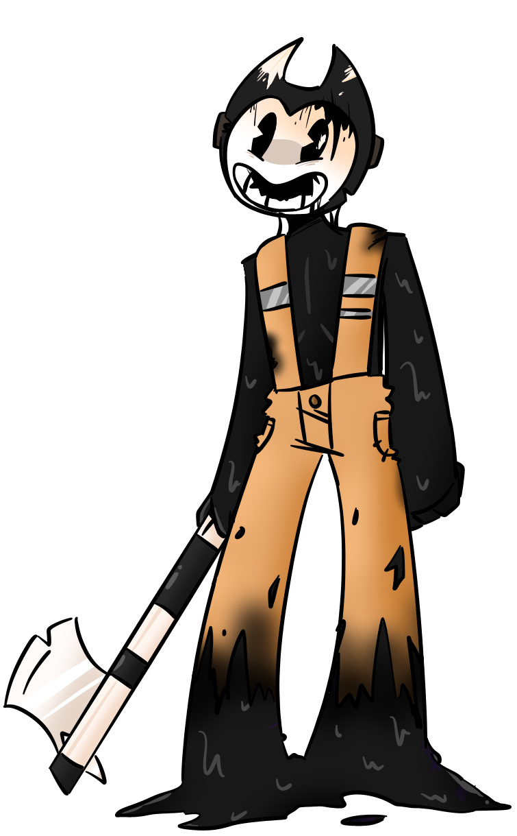 Bendy Cartoon Character Axe Illustration PNG image