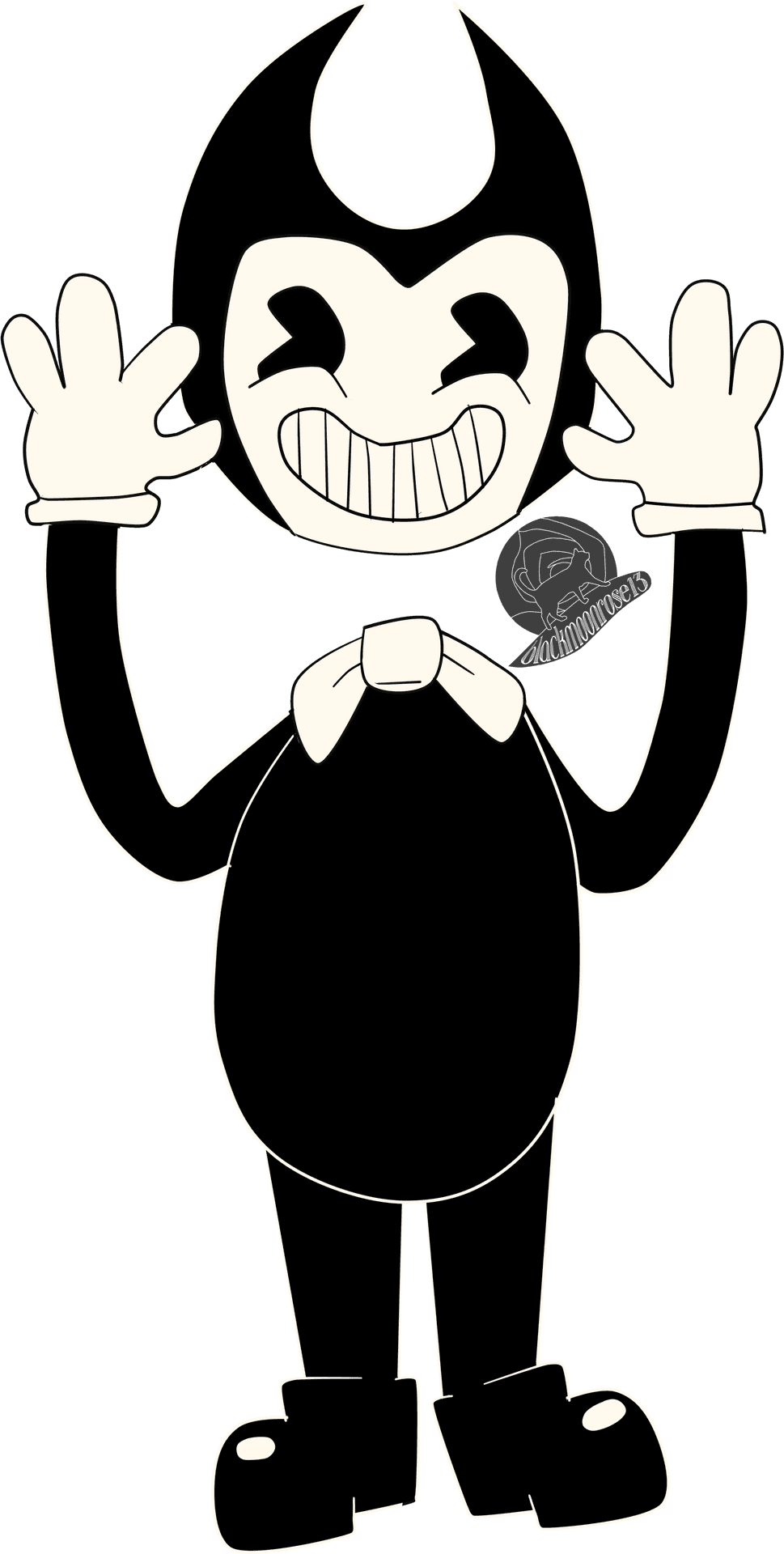 Bendy Cartoon Character Grinning PNG image