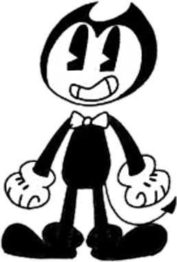 Bendy Cartoon Character Standing PNG image