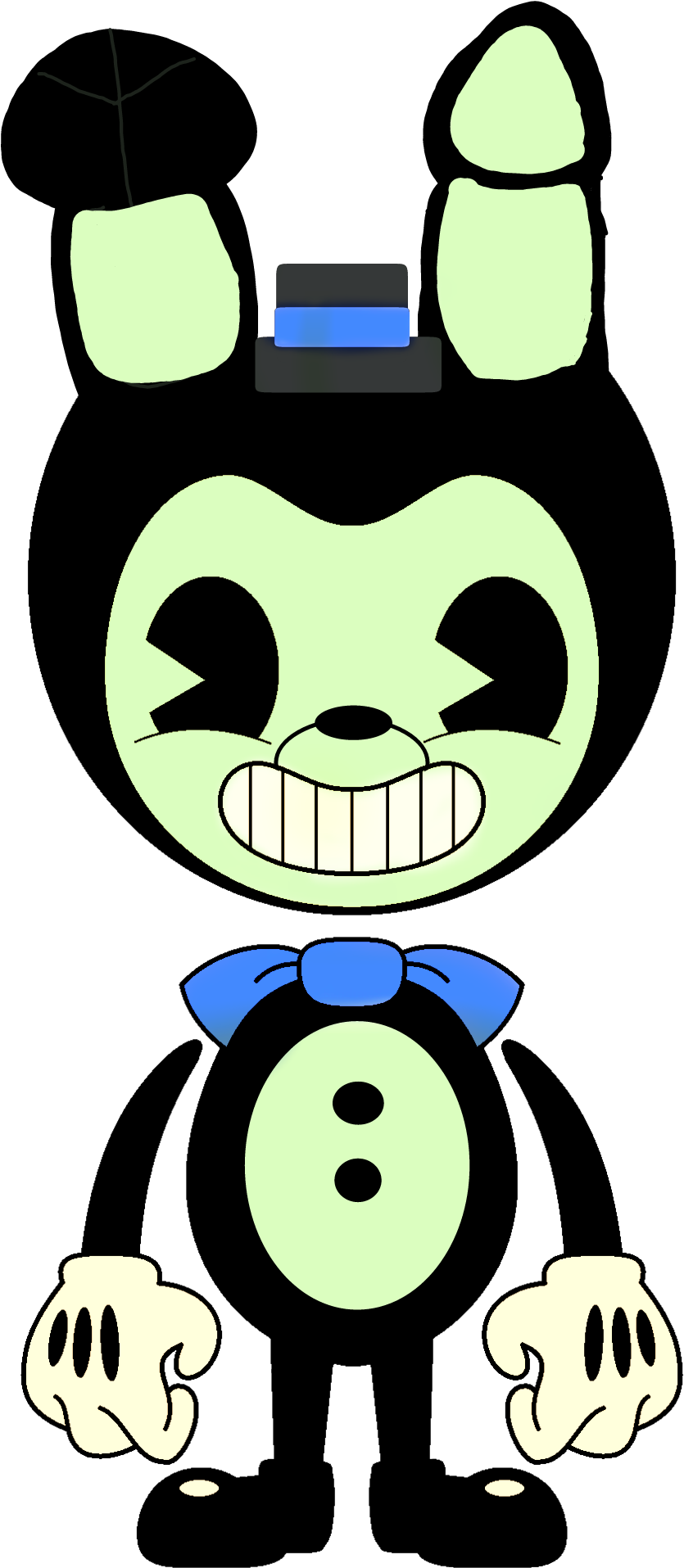 Bendy Cartoon Character Standing PNG image